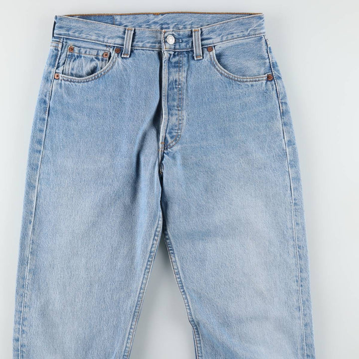 1990'S Levi's G501-0193 Straight Denim Pants, Made in USA, Women's Size L (equivalent to W30), Vintage cotton blue type Vintage Second Hand
