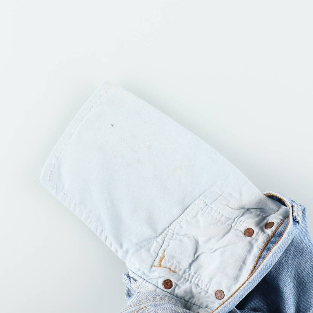 1990'S Levi's G501-0193 Straight Denim Pants, Made in USA, Women's Size L (equivalent to W30), Vintage cotton blue type Vintage Second Hand