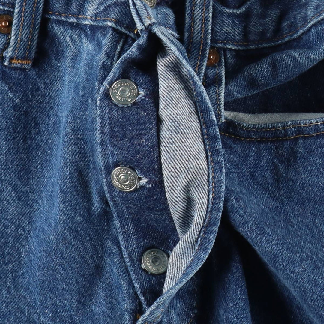 1980'S Levi's 501-0115 Straight Denim Pants, Made in USA, Women's Size L (equivalent to W28), Vintage cotton blue type Vintage Second Hand
