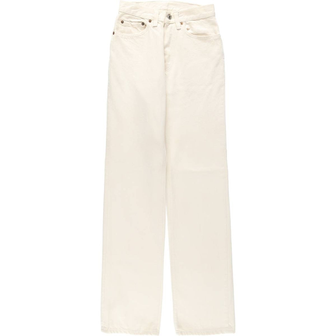 1980'S Levi's 26501-8821 White Denim Straight Leg Jeans, Made in USA, Women's Size S (W25 equivalent), Vintage. cotton white type Vintage Second Hand
