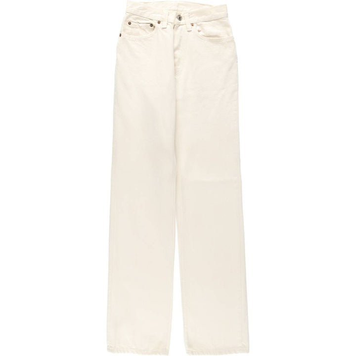1980'S Levi's 26501-8821 White Denim Straight Leg Jeans, Made in USA, Women's Size S (W25 equivalent), Vintage. cotton white type Vintage Second Hand