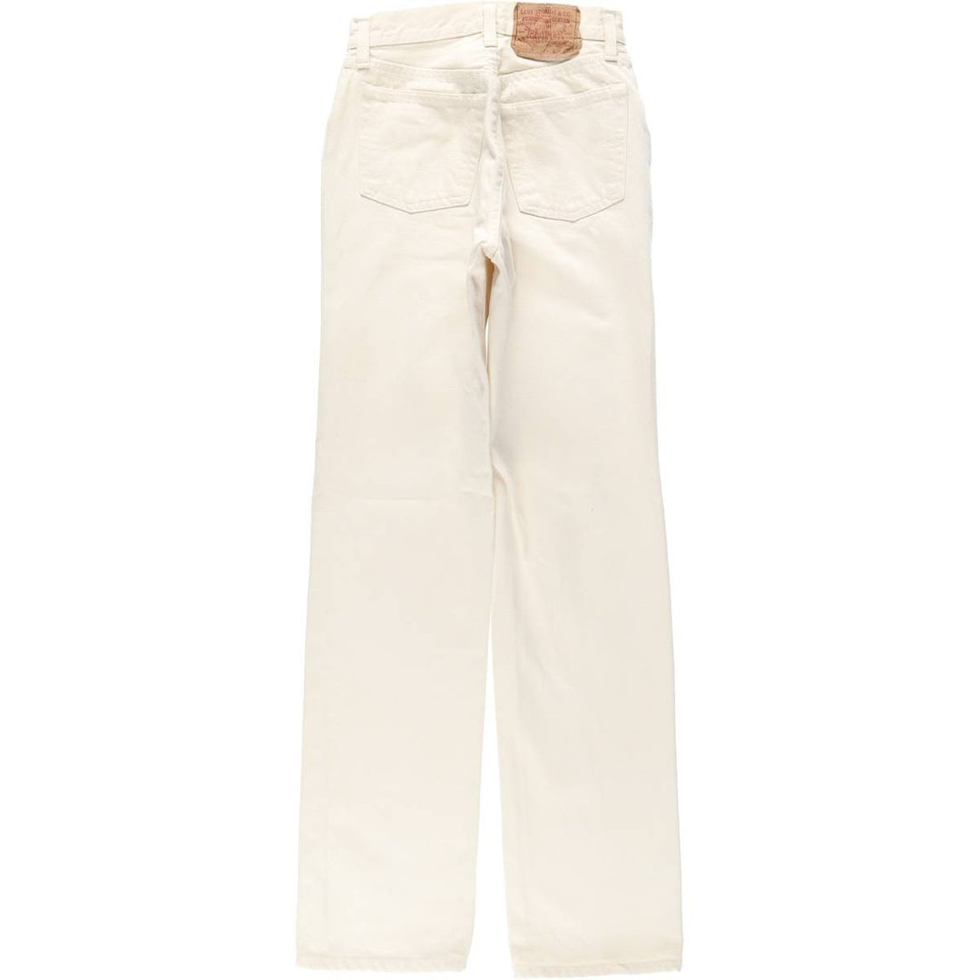 1980'S Levi's 26501-8821 White Denim Straight Leg Jeans, Made in USA, Women's Size S (W25 equivalent), Vintage. cotton white type Vintage Second Hand