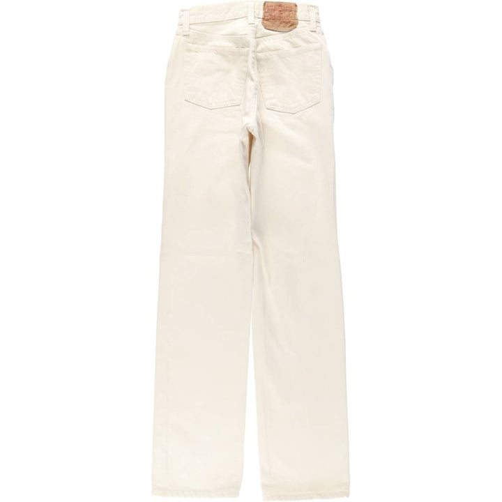 1980'S Levi's 26501-8821 White Denim Straight Leg Jeans, Made in USA, Women's Size S (W25 equivalent), Vintage. cotton white type Vintage Second Hand
