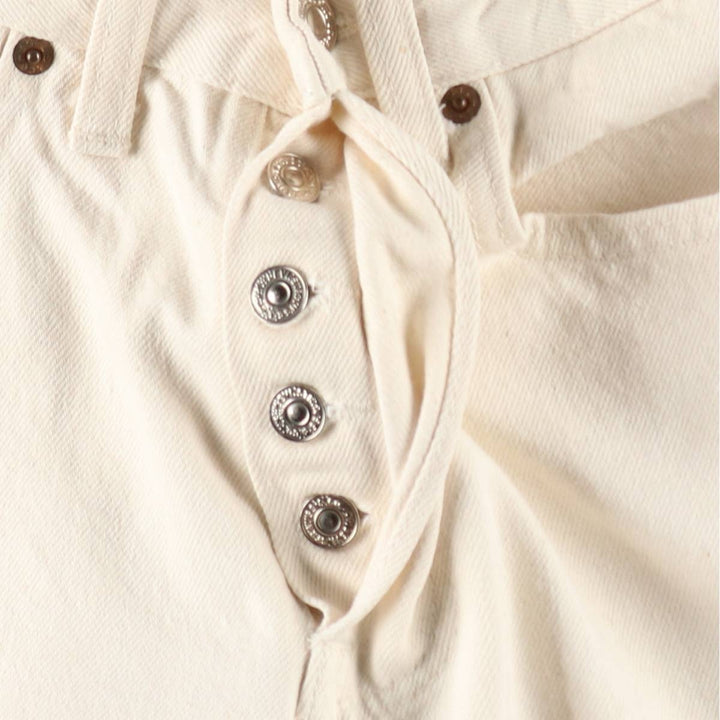 1980'S Levi's 26501-8821 White Denim Straight Leg Jeans, Made in USA, Women's Size S (W25 equivalent), Vintage. cotton white type Vintage Second Hand