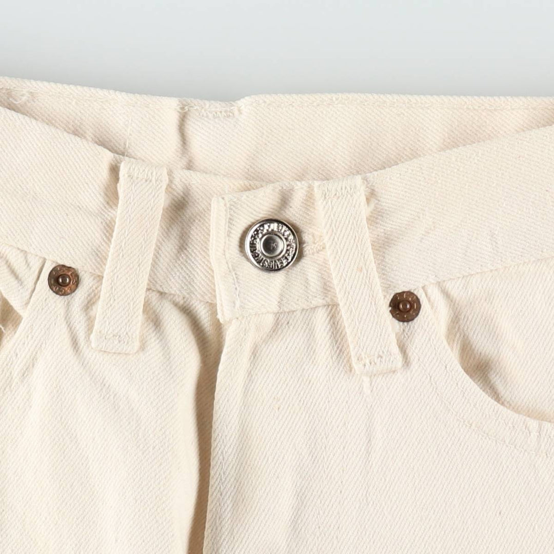 1980'S Levi's 26501-8821 White Denim Straight Leg Jeans, Made in USA, Women's Size S (W25 equivalent), Vintage. cotton white type Vintage Second Hand