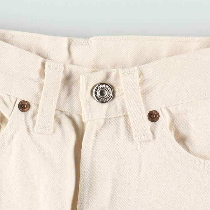 1980'S Levi's 26501-8821 White Denim Straight Leg Jeans, Made in USA, Women's Size S (W25 equivalent), Vintage. cotton white type Vintage Second Hand