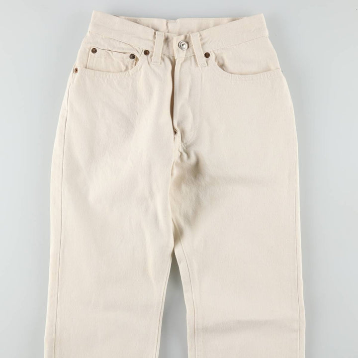 1980'S Levi's 26501-8821 White Denim Straight Leg Jeans, Made in USA, Women's Size S (W25 equivalent), Vintage. cotton white type Vintage Second Hand