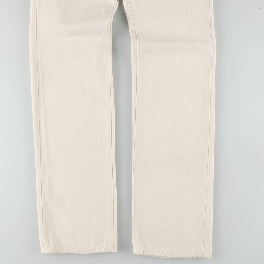 1980'S Levi's 26501-8821 White Denim Straight Leg Jeans, Made in USA, Women's Size S (W25 equivalent), Vintage. cotton white type Vintage Second Hand