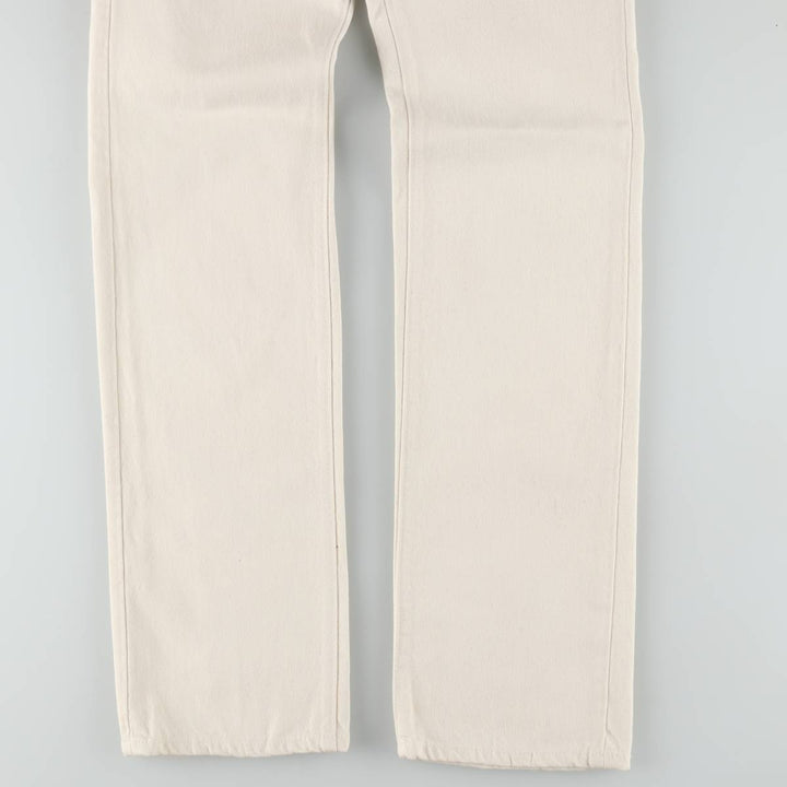 1980'S Levi's 26501-8821 White Denim Straight Leg Jeans, Made in USA, Women's Size S (W25 equivalent), Vintage. cotton white type Vintage Second Hand
