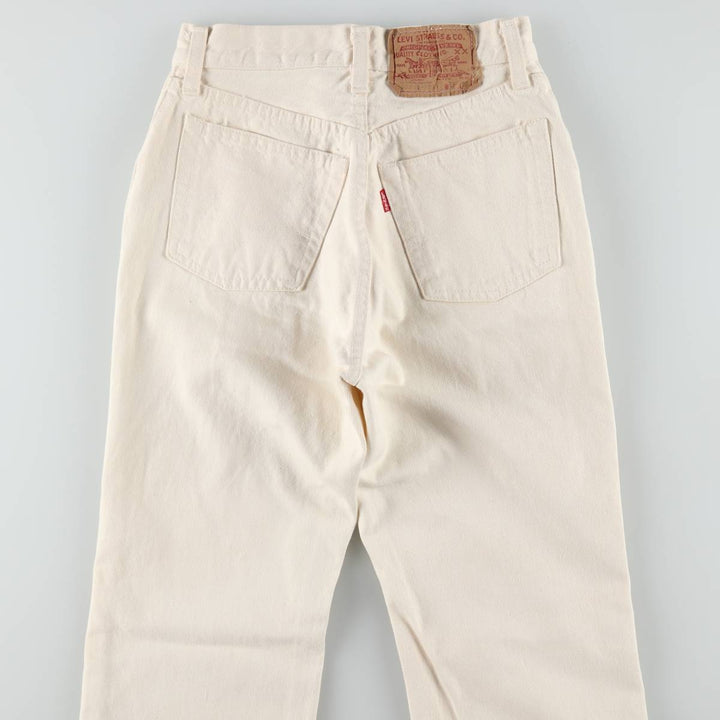 1980'S Levi's 26501-8821 White Denim Straight Leg Jeans, Made in USA, Women's Size S (W25 equivalent), Vintage. cotton white type Vintage Second Hand