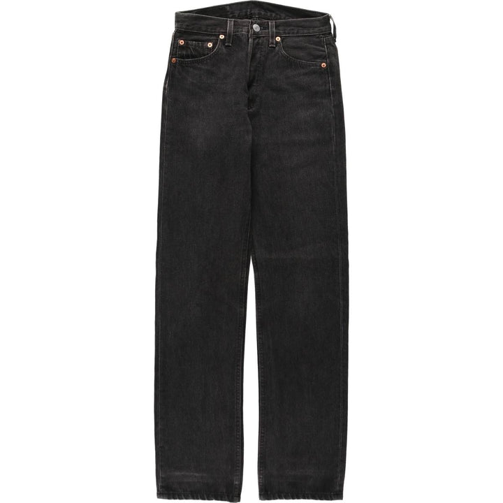 1990'S Levi's 501-5960 Black Denim Straight Leg Jeans, Made in USA, Women's Size L (equivalent to W27), Vintage. cotton black type Vintage Second Hand