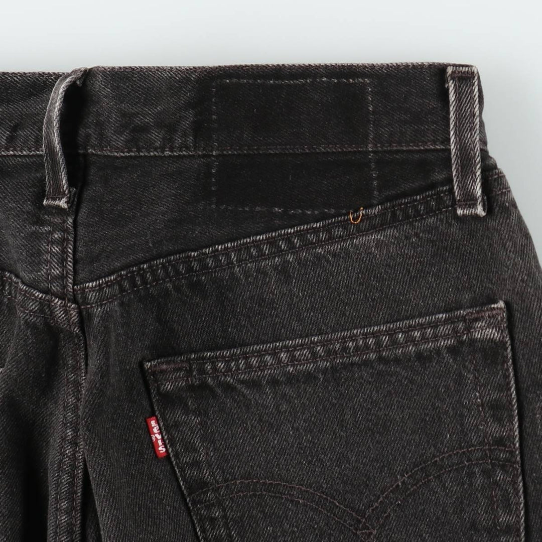 1990'S Levi's 501-5960 Black Denim Straight Leg Jeans, Made in USA, Women's Size L (equivalent to W27), Vintage. cotton black type Vintage Second Hand