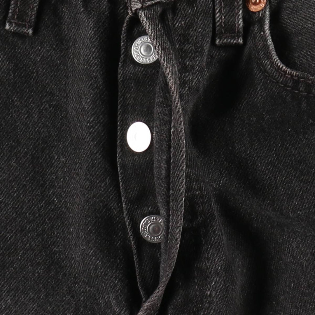 1990'S Levi's 501-5960 Black Denim Straight Leg Jeans, Made in USA, Women's Size L (equivalent to W27), Vintage. cotton black type Vintage Second Hand