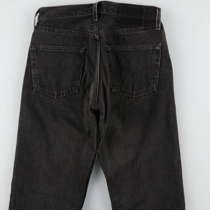 1990'S Levi's 501-5960 Black Denim Straight Leg Jeans, Made in USA, Women's Size L (equivalent to W27), Vintage. cotton black type Vintage Second Hand