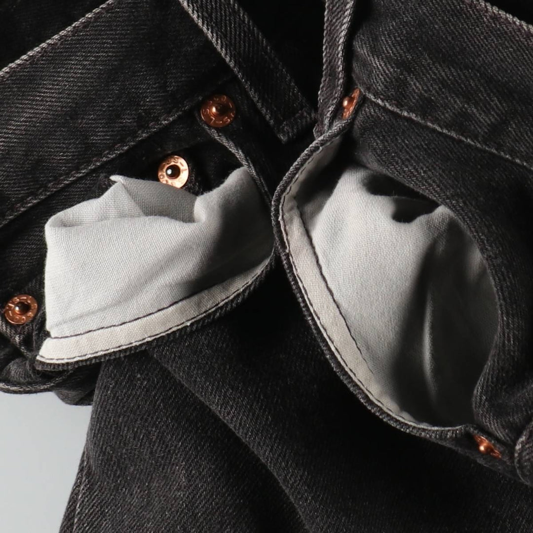 1990'S Levi's 501-5960 Black Denim Straight Leg Jeans, Made in USA, Women's Size L (equivalent to W27), Vintage. cotton black type Vintage Second Hand