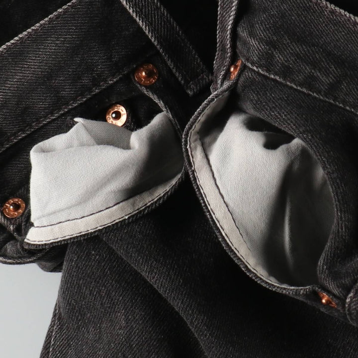 1990'S Levi's 501-5960 Black Denim Straight Leg Jeans, Made in USA, Women's Size L (equivalent to W27), Vintage. cotton black type Vintage Second Hand