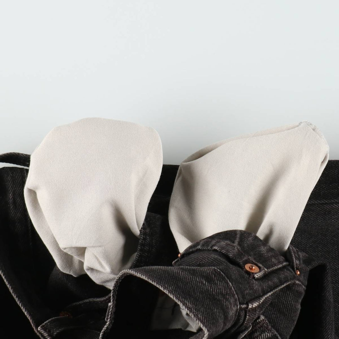 1990'S Levi's 501-5960 Black Denim Straight Leg Jeans, Made in USA, Women's Size L (equivalent to W27), Vintage. cotton black type Vintage Second Hand