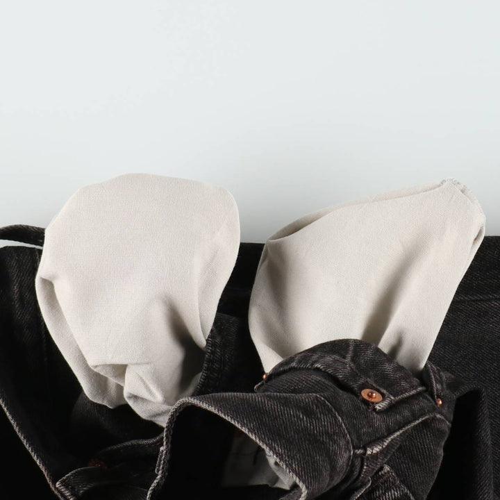 1990'S Levi's 501-5960 Black Denim Straight Leg Jeans, Made in USA, Women's Size L (equivalent to W27), Vintage. cotton black type Vintage Second Hand