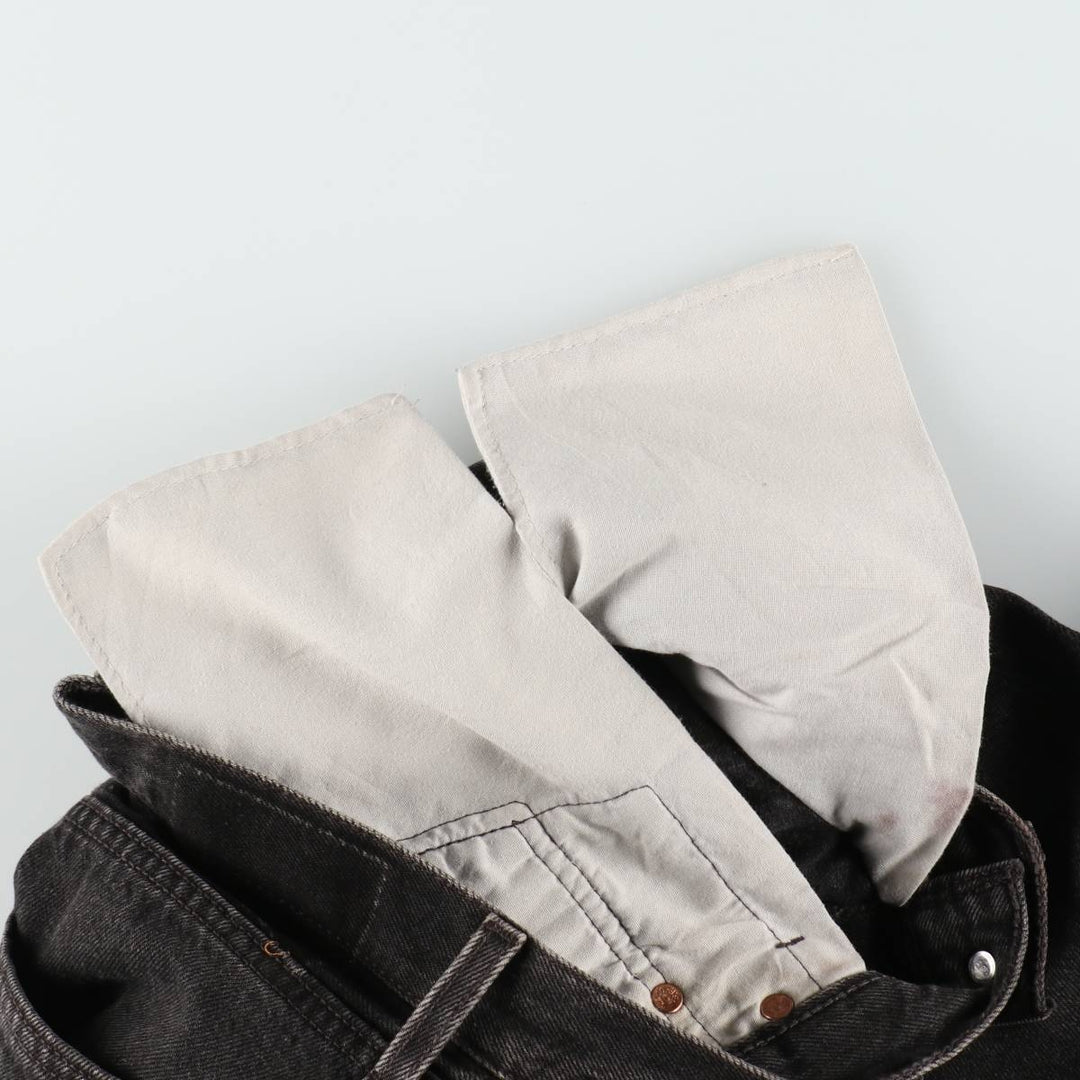 1990'S Levi's 501-5960 Black Denim Straight Leg Jeans, Made in USA, Women's Size L (equivalent to W27), Vintage. cotton black type Vintage Second Hand