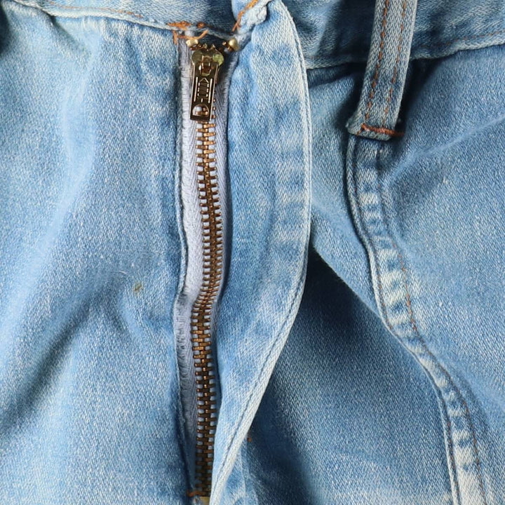 70'S Sears JR BAZAAR Tyrolean Tape Remake Flare Cut Denim Pants Women's L (W30 equivalent) Vintage cotton blue type Vintage Second Hand