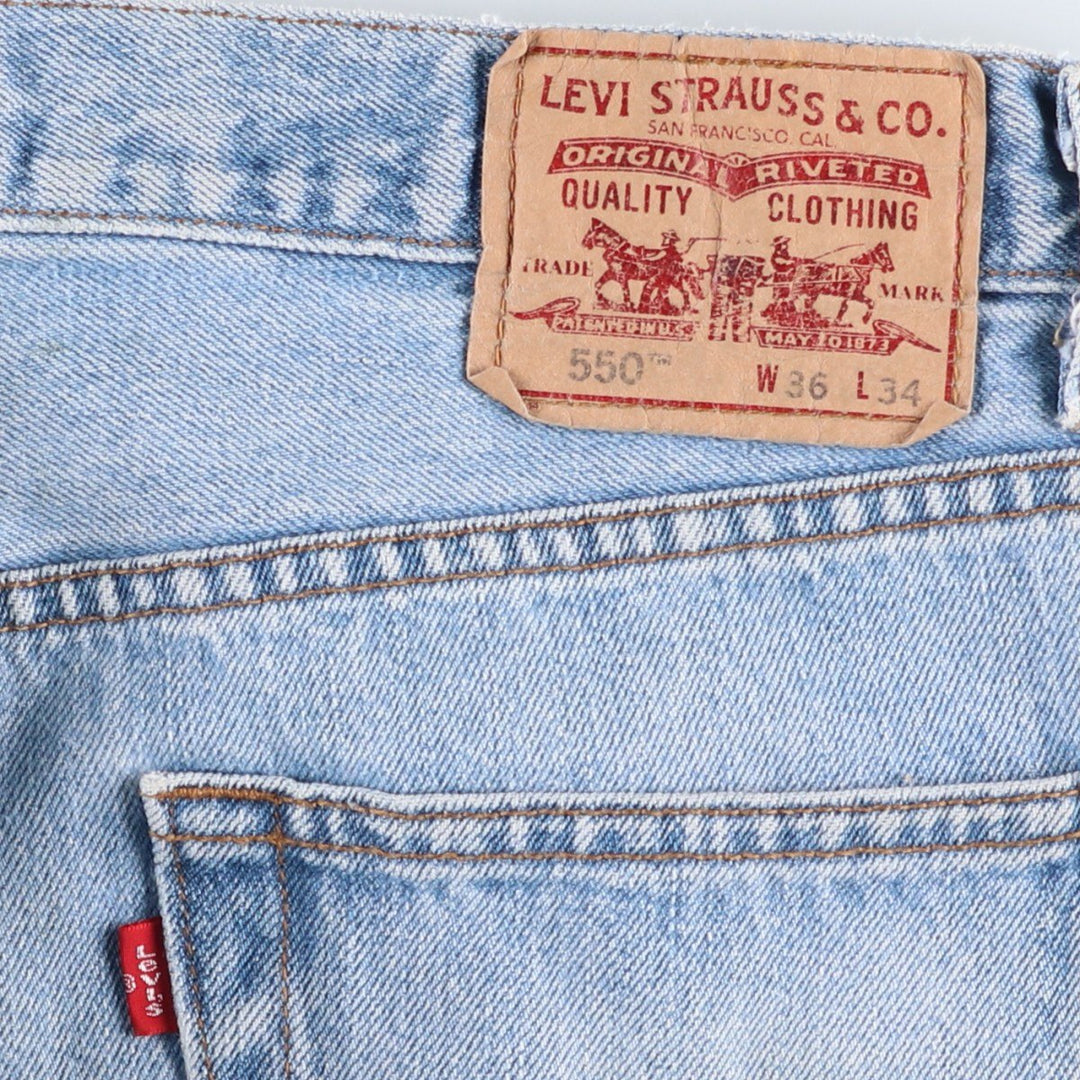 Levi's 550 Relaxed Fit Tapered Denim Pants for Men, W36 cotton Blue type light blue Vintage Second Hand