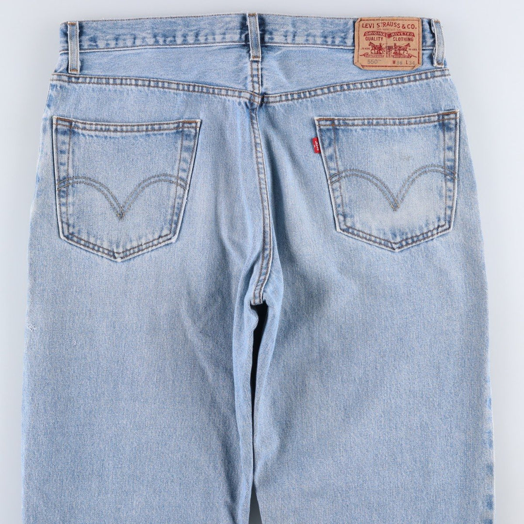 Levi's 550 Relaxed Fit Tapered Denim Pants for Men, W36 cotton Blue type light blue Vintage Second Hand