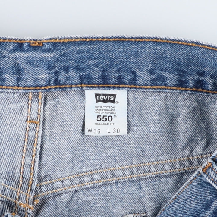 Levi's 550 Relaxed Fit Tapered Denim Pants, Made in Canada, Men's W35 (approx.) cotton blue type Vintage Second Hand