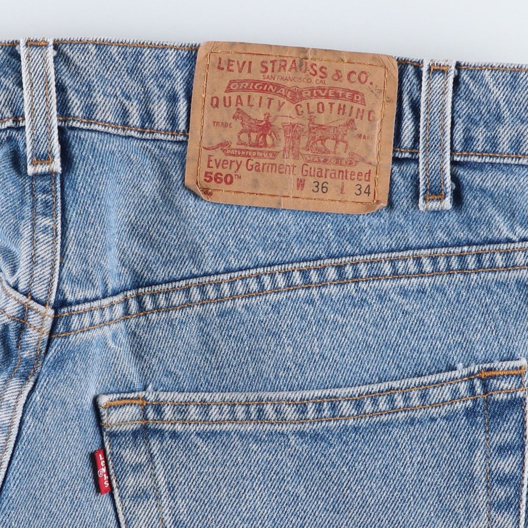 90'S Levi's 560-4891 Loose Fit Tapered Leg Denim Pants, Men's, Size 36 (Vintage) cotton blue type Vintage Second Hand