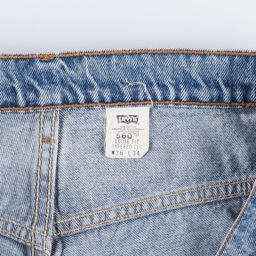 90'S Levi's 560-4891 Loose Fit Tapered Leg Denim Pants, Men's, Size 36 (Vintage) cotton blue type Vintage Second Hand