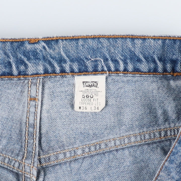 90'S Levi's 560-4891 Loose Fit Tapered Leg Denim Pants, Men's, Size 36 (Vintage) cotton blue type Vintage Second Hand