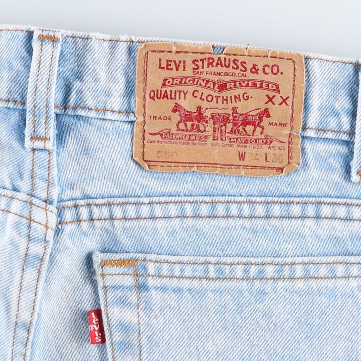 ~90'S Levi's 550 Tapered Denim Pants, Made in USA, Men's W34 (approx.), Vintage cotton blue type Vintage Second Hand