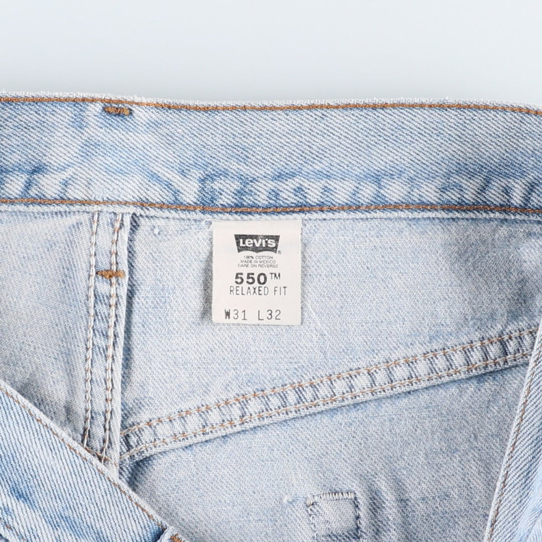 00'S Levi's 550 Relaxed Fit Tapered Denim Pants for Men, W31 cotton blue type Vintage Second Hand