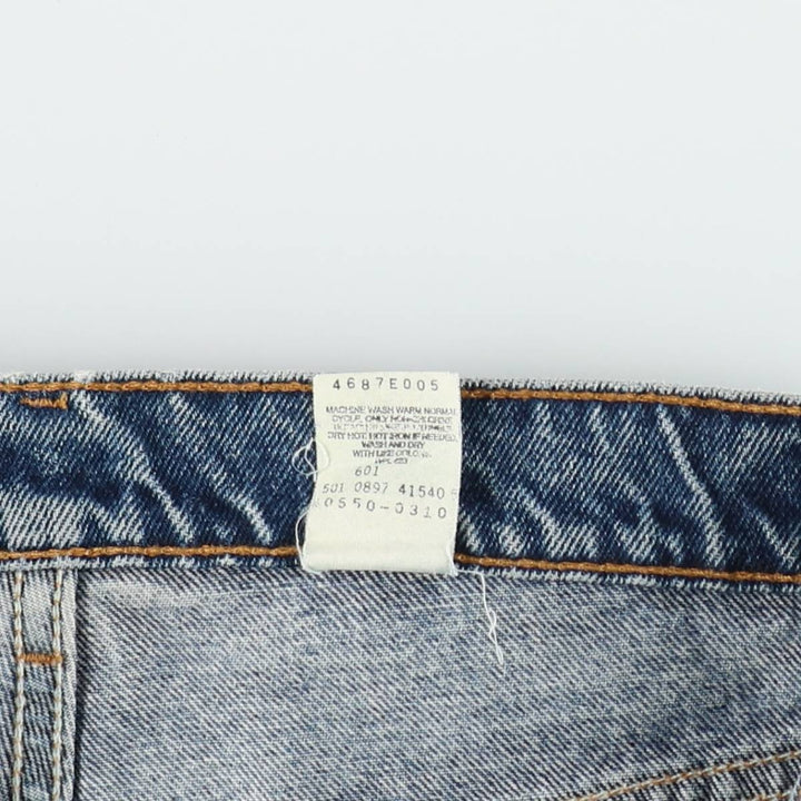 1990'S Levi's 550 Relaxed Fit Orange Tab Tapered Denim Pants, Made in USA, Men's Size W32 (approx.), Vintage cotton blue type Vintage Second Hand