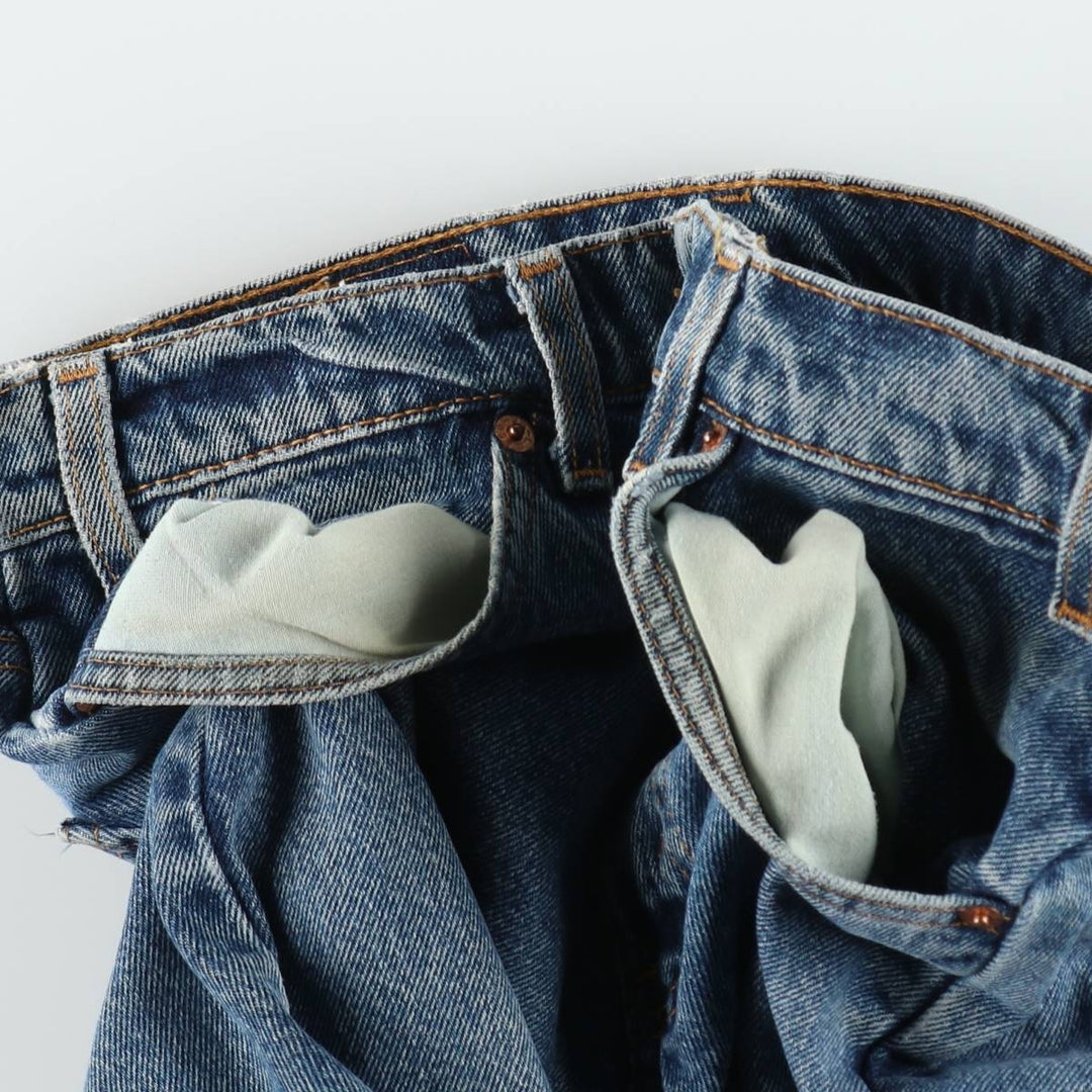 1990'S Levi's 550 Relaxed Fit Orange Tab Tapered Denim Pants, Made in USA, Men's Size W32 (approx.), Vintage cotton blue type Vintage Second Hand