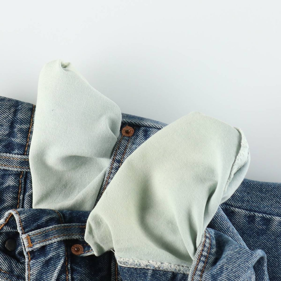 1990'S Levi's 550 Relaxed Fit Orange Tab Tapered Denim Pants, Made in USA, Men's Size W32 (approx.), Vintage cotton blue type Vintage Second Hand