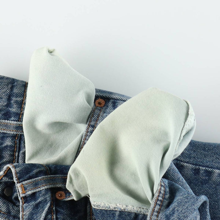 1990'S Levi's 550 Relaxed Fit Orange Tab Tapered Denim Pants, Made in USA, Men's Size W32 (approx.), Vintage cotton blue type Vintage Second Hand