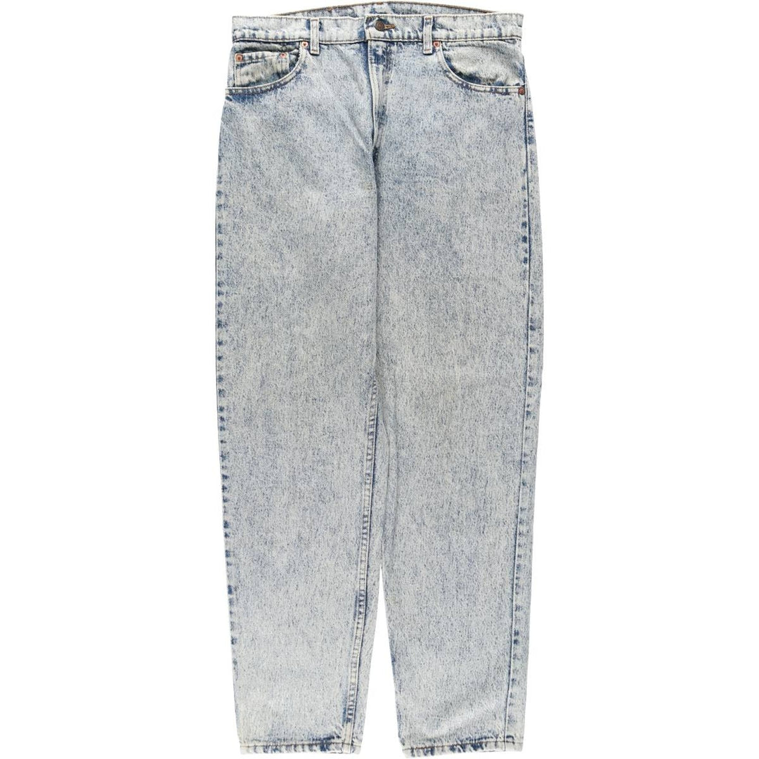 Levi's 550-4822 Chemical Wash Tapered Denim Pants, Made in USA, Men's Size W34 (approx.) cotton blue type Vintage Second Hand