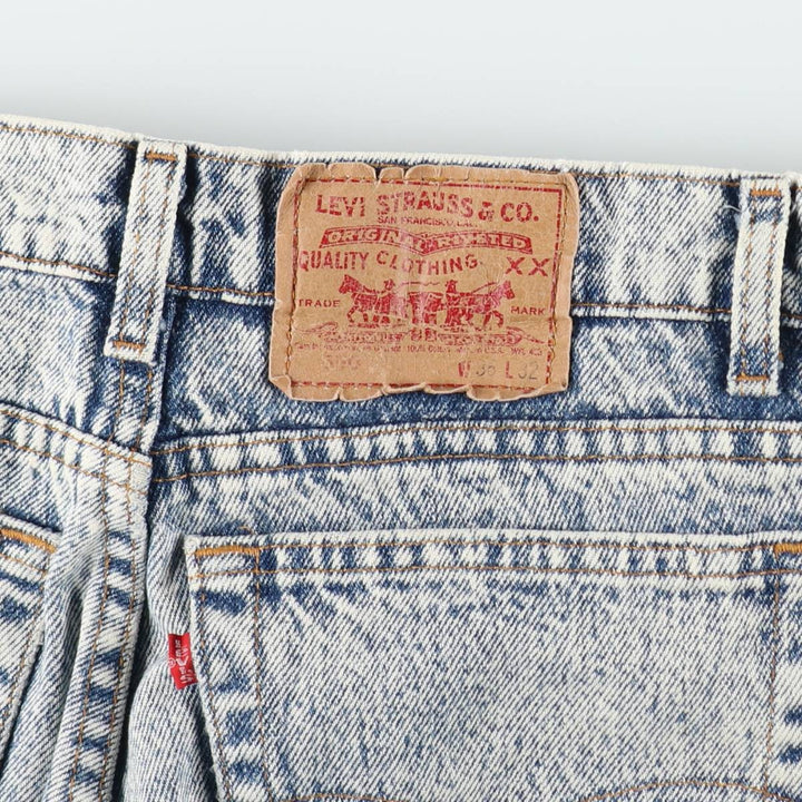 Levi's 550-4822 Chemical Wash Tapered Denim Pants, Made in USA, Men's Size W34 (approx.) cotton blue type Vintage Second Hand