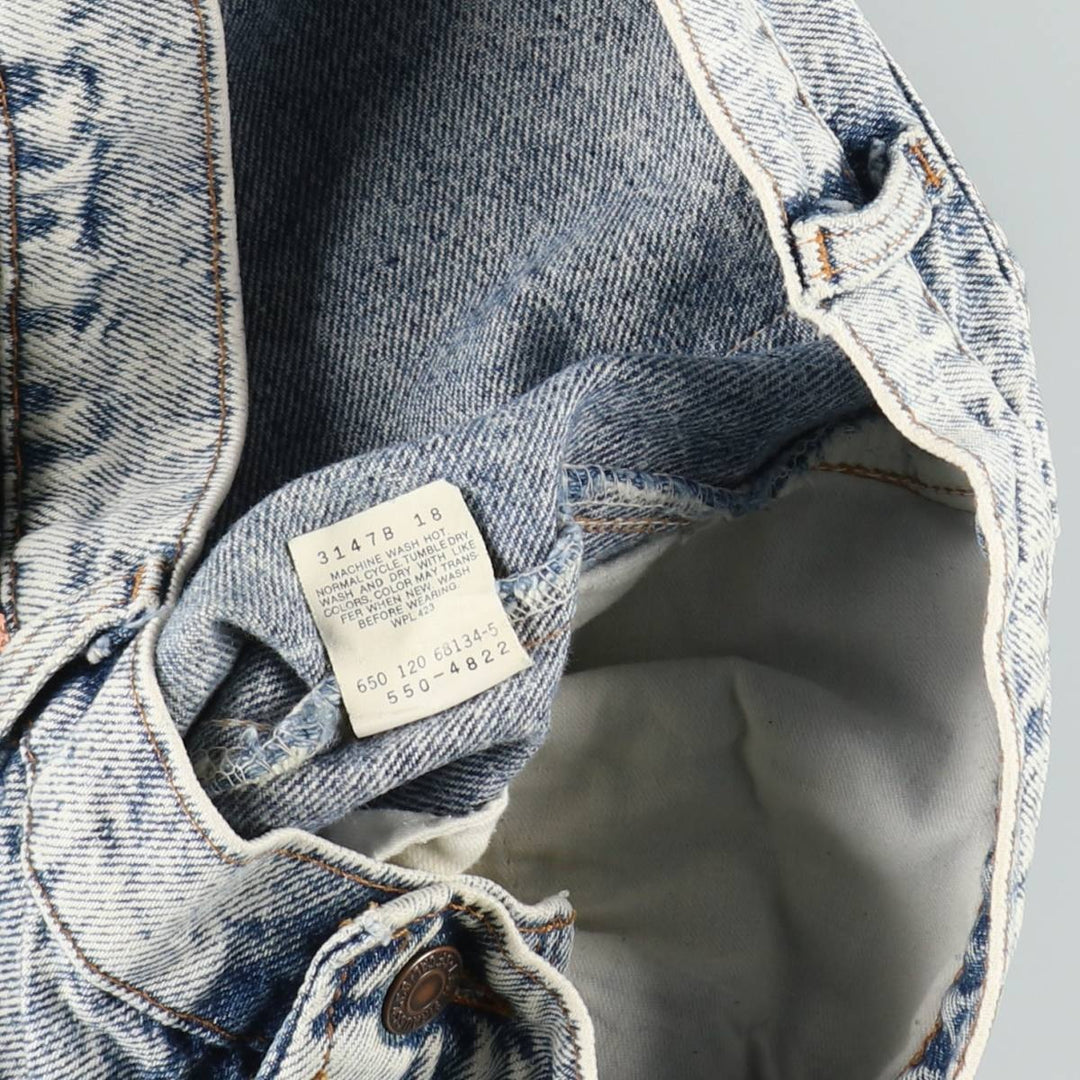 Levi's 550-4822 Chemical Wash Tapered Denim Pants, Made in USA, Men's Size W34 (approx.) cotton blue type Vintage Second Hand