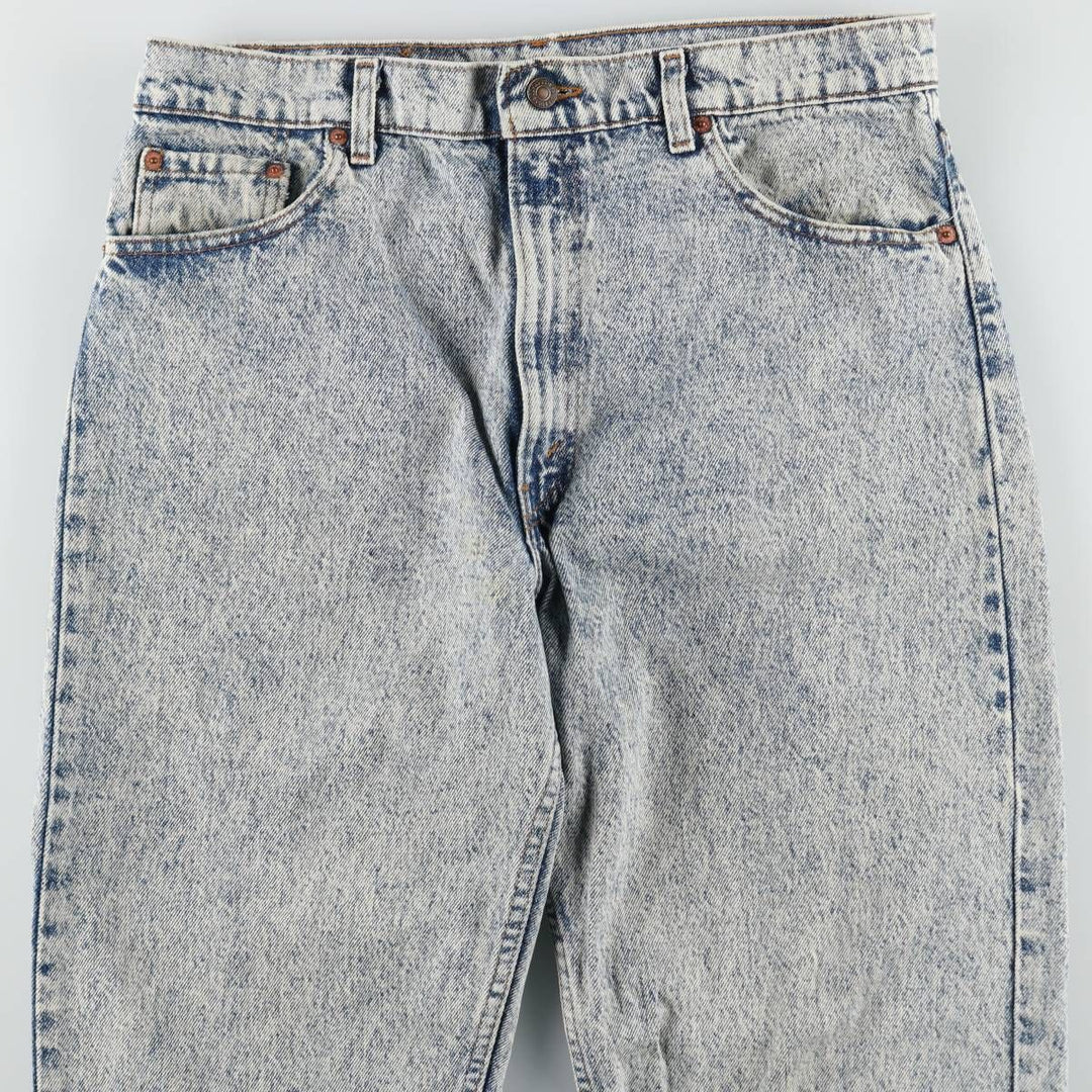 Levi's 550-4822 Chemical Wash Tapered Denim Pants, Made in USA, Men's Size W34 (approx.) cotton blue type Vintage Second Hand