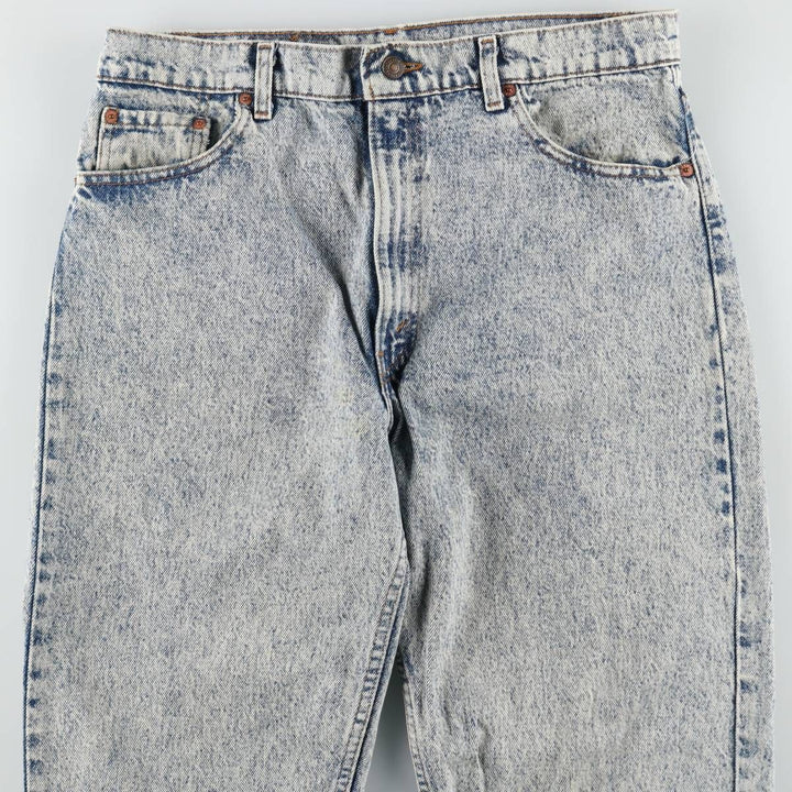 Levi's 550-4822 Chemical Wash Tapered Denim Pants, Made in USA, Men's Size W34 (approx.) cotton blue type Vintage Second Hand