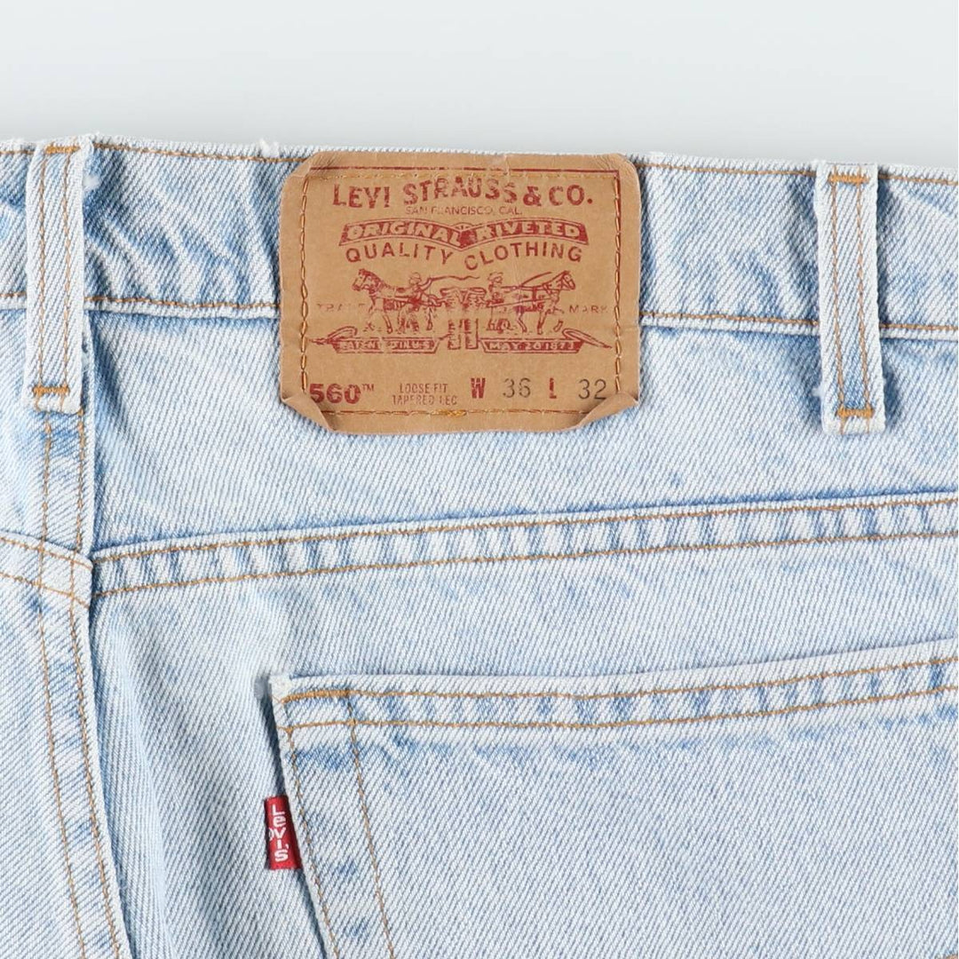 90'S Levi's 560 LOOSE FIT TAPERED LEG Tapered Denim Pants Made in USA Men's W36 Vintage cotton blue type Vintage Second Hand