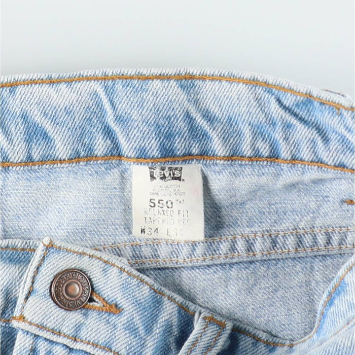90'S Levi's 550 Relaxed Fit Tapered Leg Tapered Denim Pants Made in USA Men's W33 Vintage cotton blue type Vintage Second Hand