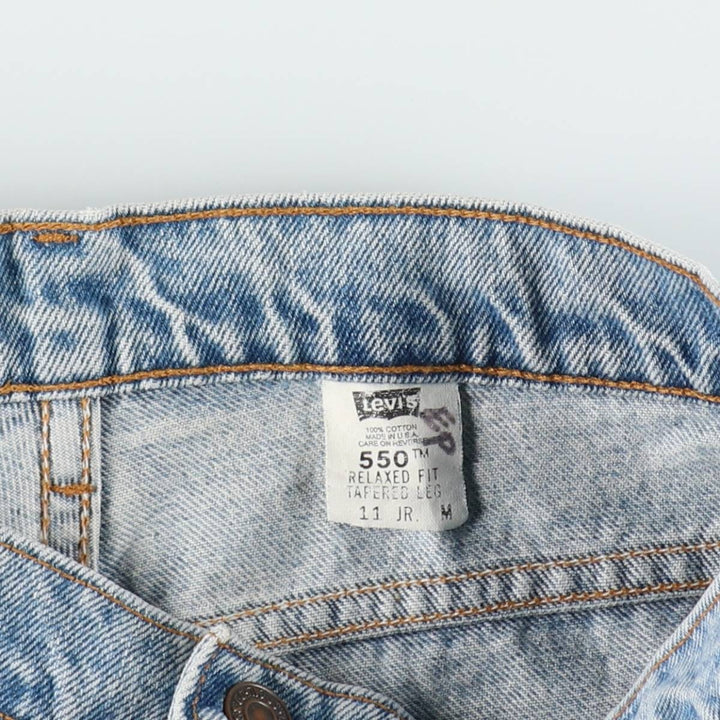 1990'S Levi's 10550-4392 Relaxed Fit Tapered Leg Denim Pants, Made in USA, Women's Size L (W30 equivalent) cotton blue type Vintage Second Hand