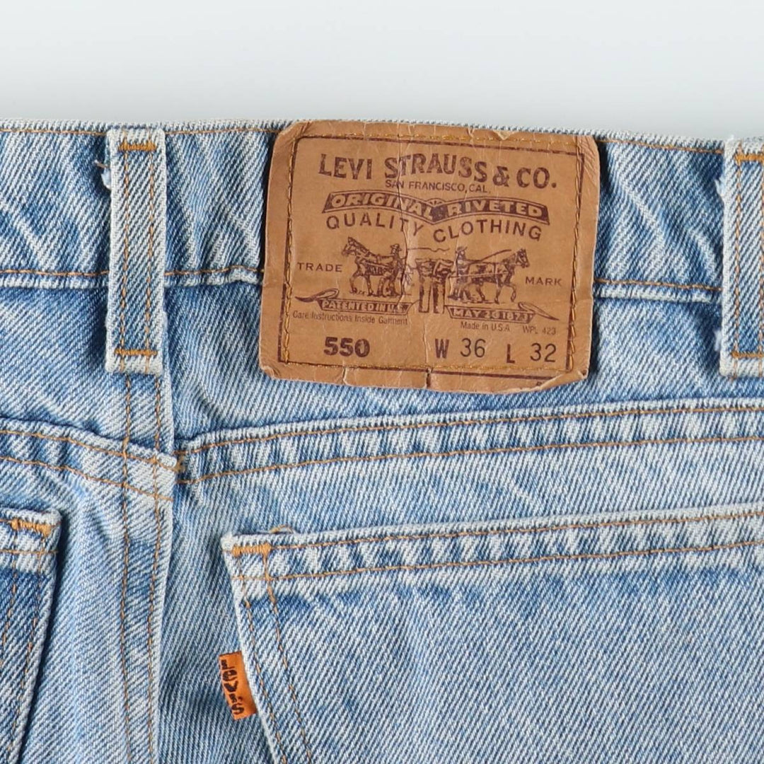 1990'S Levi's 40550-0213 Orange Tab Tapered Denim Pants, Made in USA, Men's W36 (approx.), Vintage cotton blue type Vintage Second Hand
