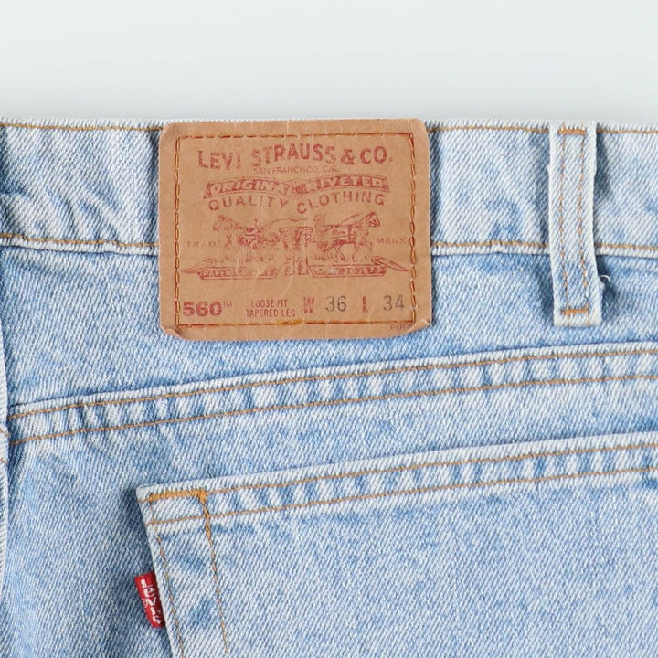 1990'S Levi's 550 Loose Fit Tapered Leg Denim Pants, Made in USA, Men's Size W36 (approx.), Vintage cotton blue type Vintage Second Hand
