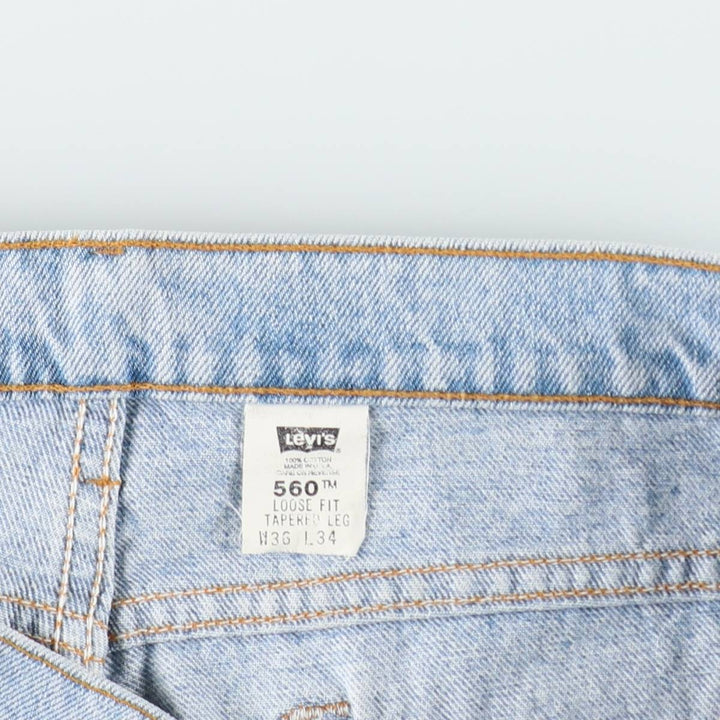 1990'S Levi's 550 Loose Fit Tapered Leg Denim Pants, Made in USA, Men's Size W36 (approx.), Vintage cotton blue type Vintage Second Hand