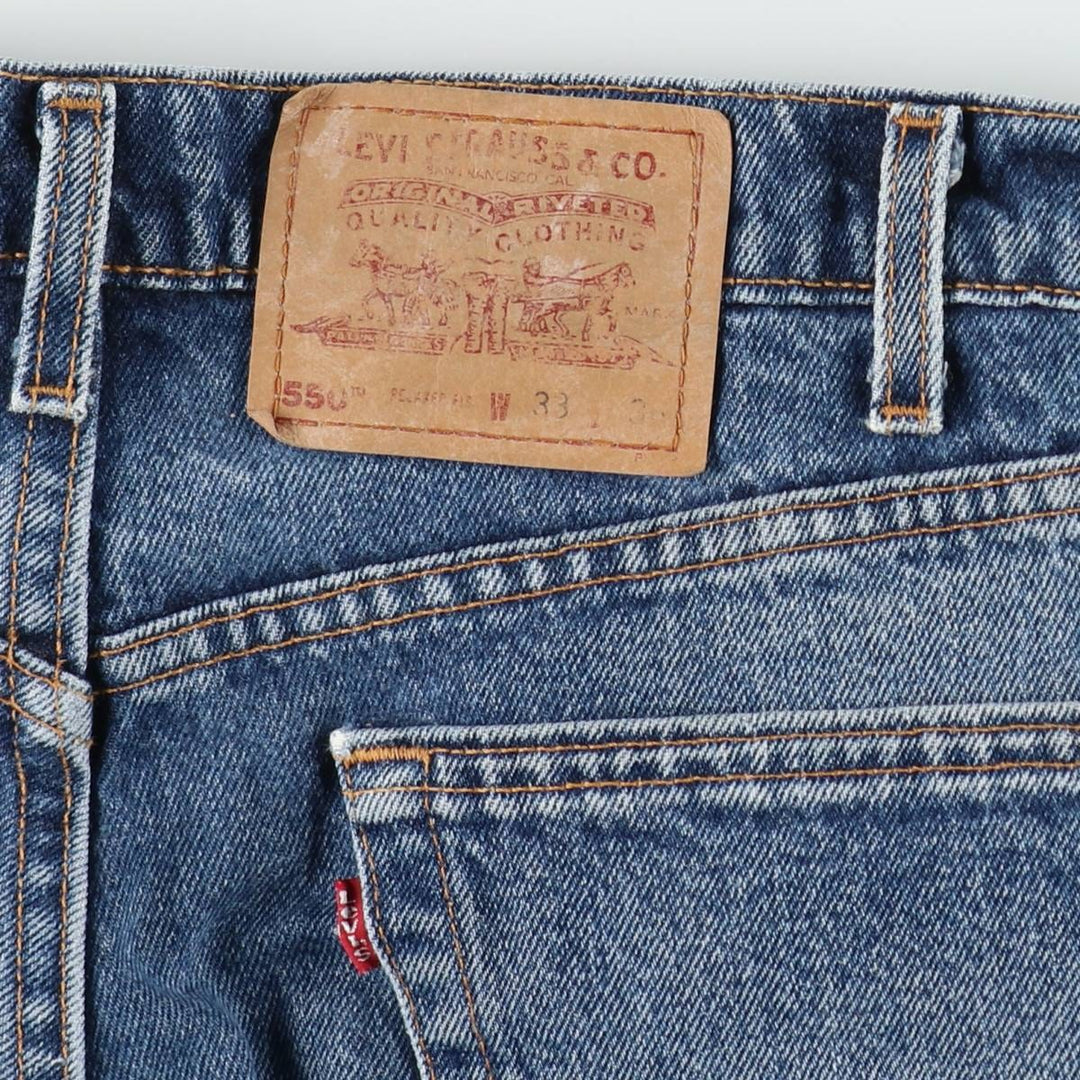 90'S Levi's 550 Relaxed Fit Tapered Denim Pants Made in USA Men's W33 Vintage cotton blue type Vintage Second Hand