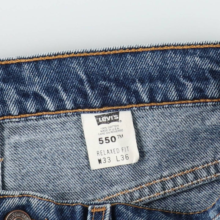 90'S Levi's 550 Relaxed Fit Tapered Denim Pants Made in USA Men's W33 Vintage cotton blue type Vintage Second Hand