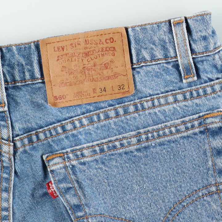 1990'S Levi's 550 Loose Fit Tapered Leg Denim Pants, Made in USA, Men's Size W34 (approx.), Vintage cotton blue type Vintage Second Hand